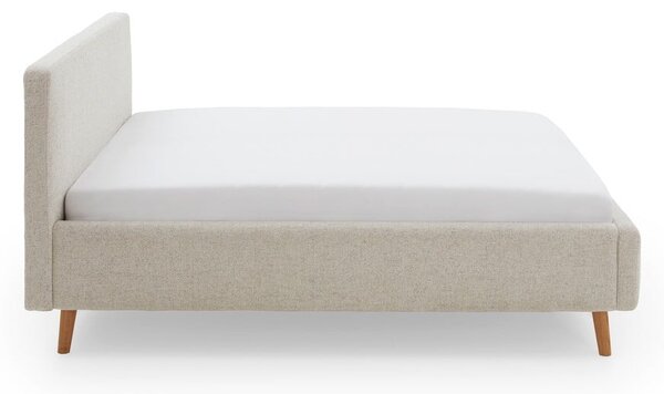 Beżowe tapicerowane łóżko dwuosobowe bez stelaża 180x200 cm Mattis – Meise Möbel