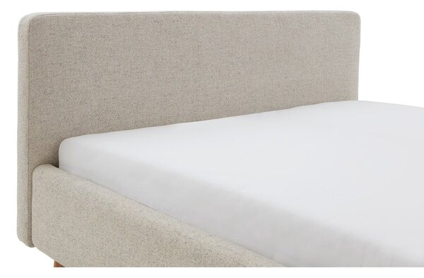 Beżowe tapicerowane łóżko dwuosobowe bez stelaża 180x200 cm Mattis – Meise Möbel