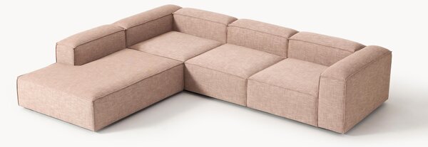 Narożna sofa modułowa z mieszanki lnu Lennon (4-osobowa)