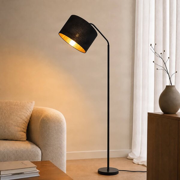 Lampa stojąca Siovan Lindby, czarny, salon / jadalnia, metal, nowoczesny
