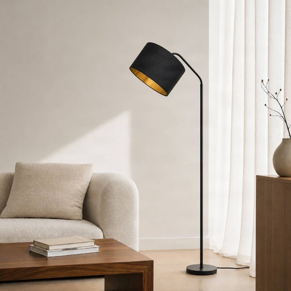 Lampa stojąca Siovan Lindby, czarny, salon / jadalnia, metal, nowoczesny
