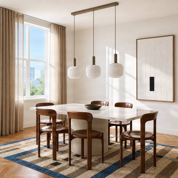 Lampa wisząca Evey NOLA, możliwość ściemniania, kremowy / amber, salon / jadalnia, szkło, skandynawski