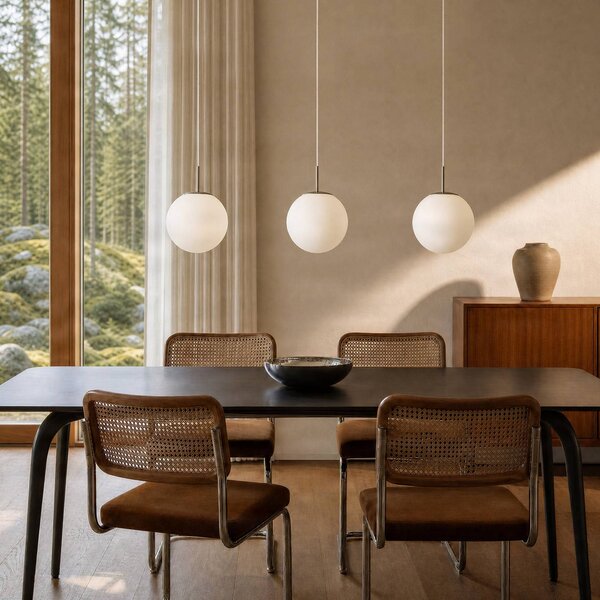 Lampa wisząca Marike Lindby, możliwość ściemniania, biały / opal, salon / jadalnia, szkło, nowoczesny