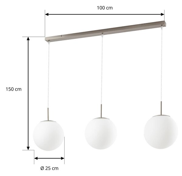 Lampa wisząca Marike Lindby, możliwość ściemniania, biały / opal, salon / jadalnia, szkło, nowoczesny