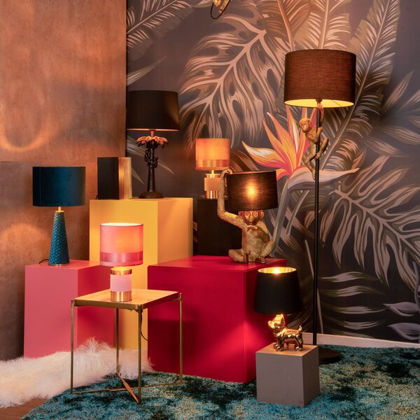 Lucide Lampa stołowa EXTRAVAGANZA VELVET, niebieski, salon / jadalnia, tkanina / materiał / jedwab