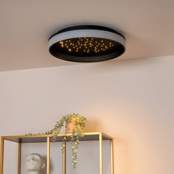 Lucide Lampa sufitowa ESTREJA, możliwość ściemniania, czarny, salon / jadalnia, metal, nowoczesny