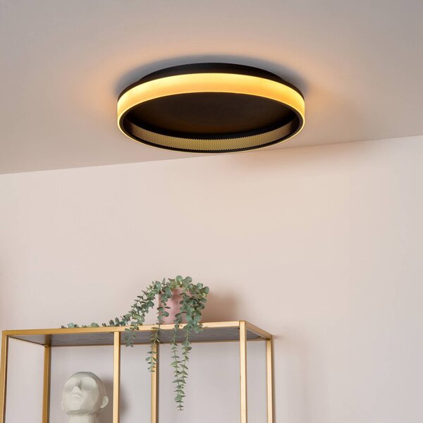 Lucide Lampa sufitowa ESTREJA, możliwość ściemniania, czarny, salon / jadalnia, metal, nowoczesny