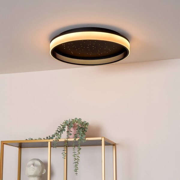 Lucide Lampa sufitowa ESTREJA, możliwość ściemniania, czarny, salon / jadalnia, metal, nowoczesny