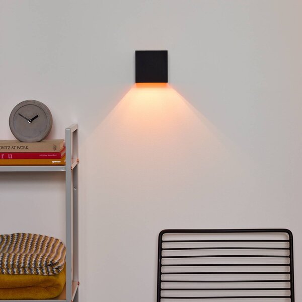 Lucide Kinkiet XIO, możliwość ściemniania, czarny, salon / jadalnia, aluminium, nowoczesny