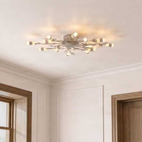 Lampa sufitowa LED Bolonia Lindby, mosiężny / złoty, salon / jadalnia, metal, dworkowy / rustykalny