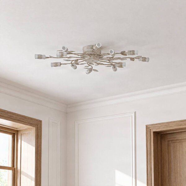 Lampa sufitowa LED Bolonia Lindby, mosiężny / złoty, salon / jadalnia, metal, dworkowy / rustykalny