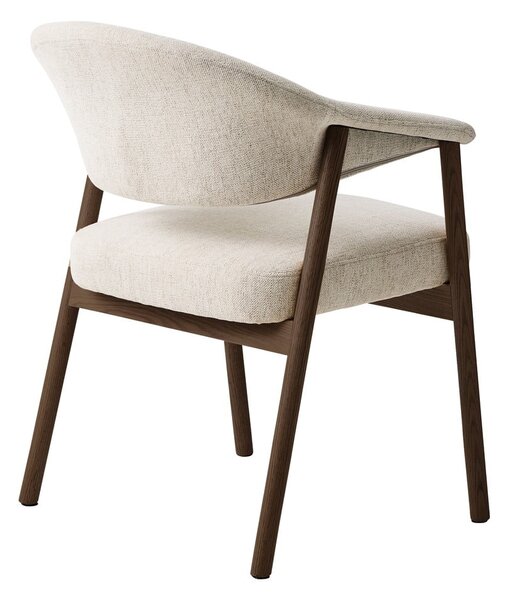Kremowe fotele jadalniane zestaw z podłokietnikami 2 szt. z litego drewna dębowego Elk – Unique Furniture