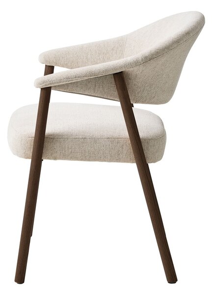 Kremowe fotele jadalniane zestaw z podłokietnikami 2 szt. z litego drewna dębowego Elk – Unique Furniture