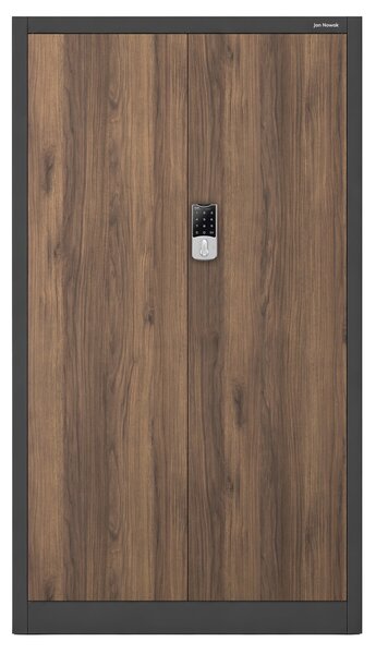 Szafa biurowa na akta otwierana na szyfr Eco Design Daniel 90x40x185 cm, antracyt/orzech