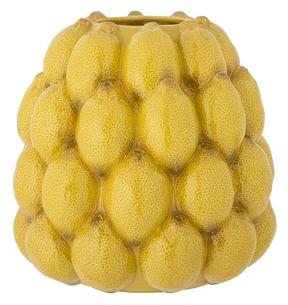 Żółty kamionkowy ręcznie malowany wazon (wysokość 22 cm) Limone – Bloomingville