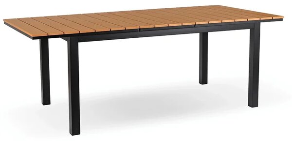 Zestaw Mebli Ogrodowych Stół ARGOS 140-180 cm Dąb/Czarny i 6x Krzesło CORTO Szare