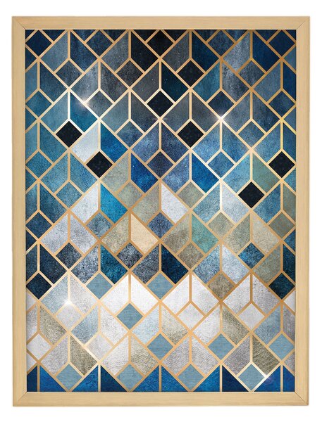 Obraz Geometric 30x40cm gold&navy