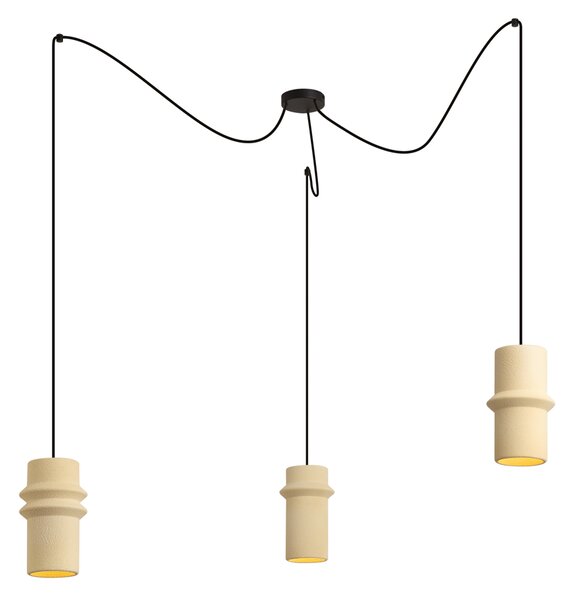 Retro Lampa Wisząca Beżowa 3-punktowa - Monti