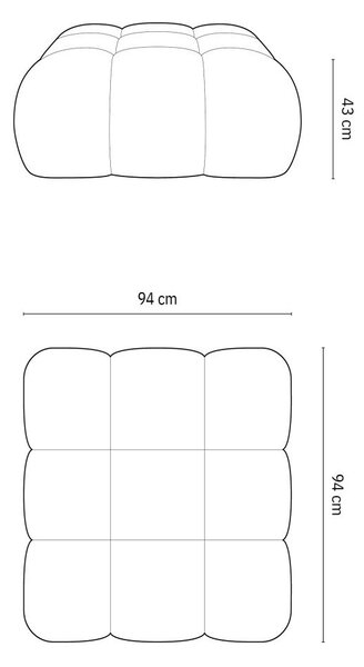 Ciemnozielony aksamitny podnóżek Bellis – Micadoni