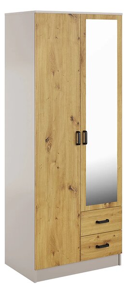 Szafa z lustrem i szufladami kaszmir + dąb artisan A6-B78
