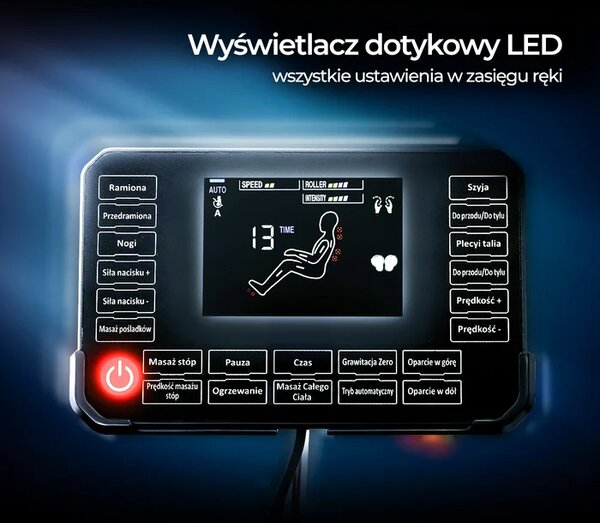 Fotel Masujący VX MAX Wypoczynkowy Relaksacyjny Szary Ekoskóra Loft