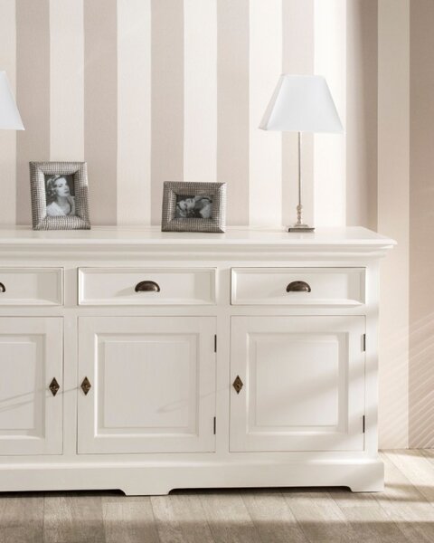 Komoda Brighton 3 szuflady + 3 drzwi white