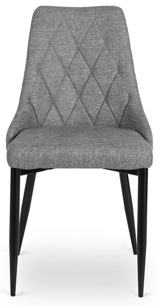 Zestaw 4x Krzesło Tapicerowane do Salonu CORK 2 Szare Nowoczesne Loft