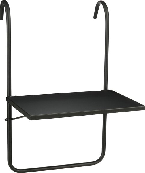 Stolik balkonowy Mica Decorations Seatle – Meble balkonowe – Pyta balkonowa – 57,5 x 38 cm – Metal – Czarny