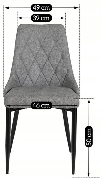 Zestaw 4x Krzesło Tapicerowane do Salonu CORK 2 Szare Nowoczesne Loft