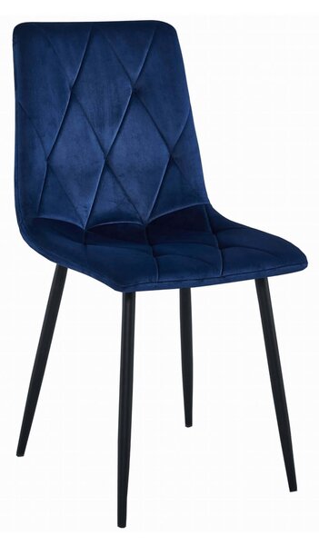 EMWOmeble Krzesła tapicerowane LIBRA 3837 granatowy welur / 4 sztuki