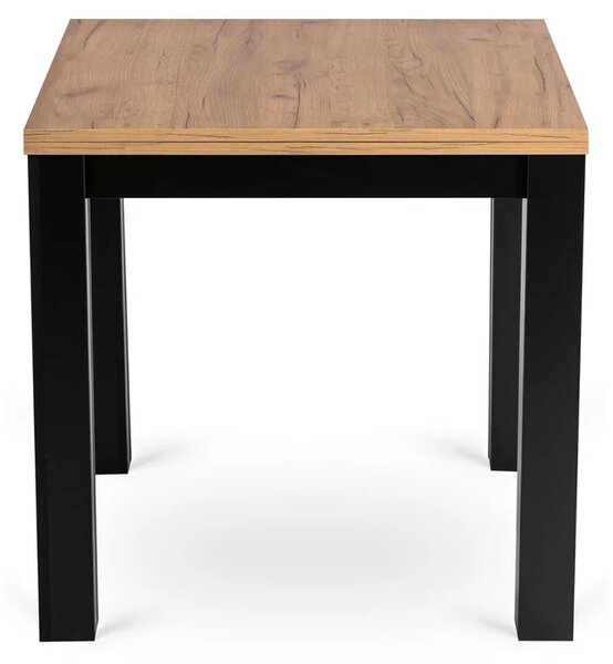 Stół Kwadratowy Rozkładany MAX 80-160 cm Dąb Craft/Czarny Loft
