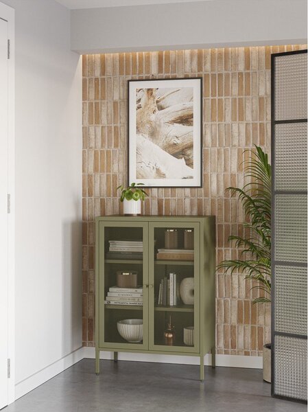Zielona metalowa szafka 70x100x40 cm Fayna – Marckeric