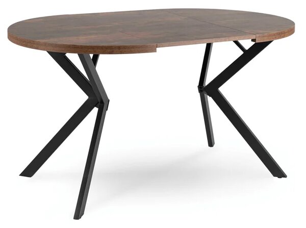 Stół Okrągły Rozkładany LUGO 90-190 cm Dąb Rustykalny/Czarny Loft