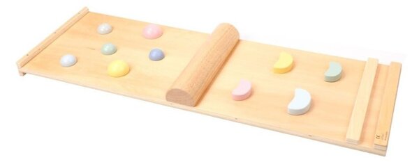 Drewniany trójkąt Piklera MONTY, 59 cm, z deską Montessori, wielokolorowy ELIS design
