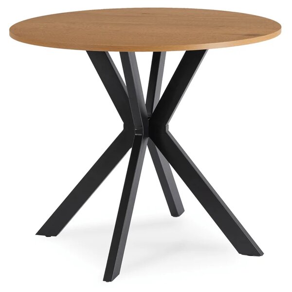 Stół Okrągły LAUREN 80 cm Dąb Złoty/Czarny Loft