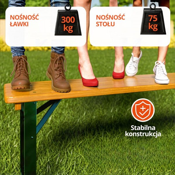Zestaw piwny KLASIK, 170cm, naturalny brąz Casaria
