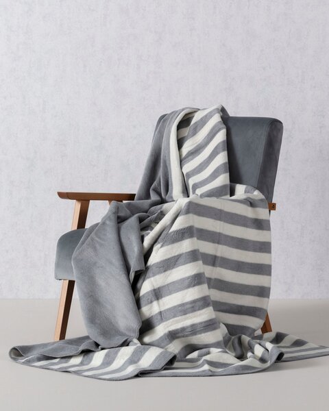 Koc Cosy Home 150x200cm Gray Stripes