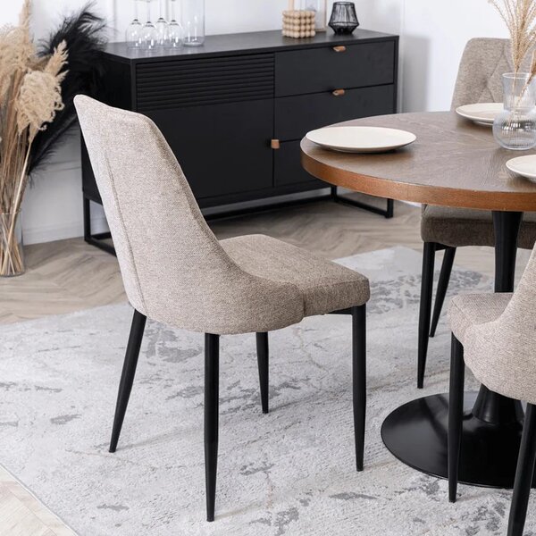 Zestaw 4x Krzesło Tapicerowane do Salonu CORK 2 Beżowe Nowoczesne Loft