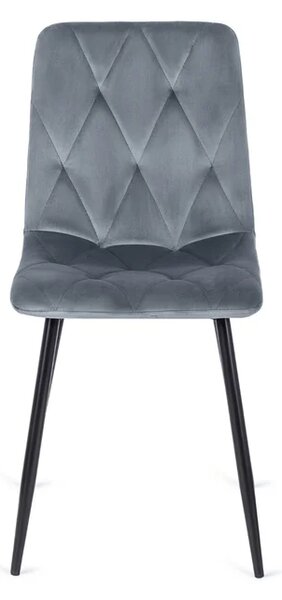 Zestaw Stół Okrągły Rozkładany HARRY 102-142 cm Dąb Craft/Czarny i 6 Krzeseł Tapicerowanych ROBIN Szarych