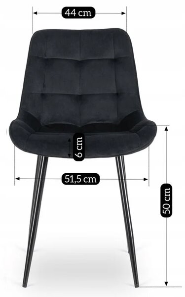 Zestaw Stół Kwadratowy Rozkładany MAX 80-160 cm Dąb Craft/Czarny i 6 Krzeseł Tapicerowanych CHRIS Czarnych Nowoczesnych