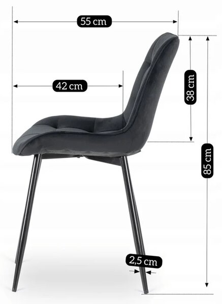 Zestaw Stół Kwadratowy Rozkładany MAX 80-160 cm Dąb Craft/Czarny i 6 Krzeseł Tapicerowanych CHRIS Czarnych Nowoczesnych