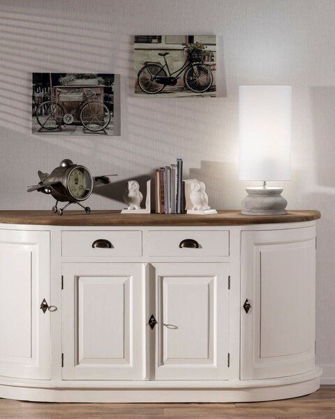 Komoda Brighton 4 drzwi + 2 szuflady white&natural