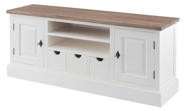 Szafka RTV Brighton 150x40x65cm white&natural