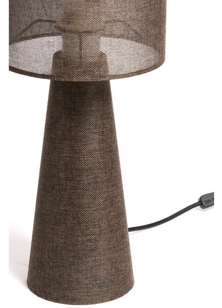 Brązowa lampa stołowa z tekstylnym kloszem (wysokość 58 cm) Micky – Light & Living