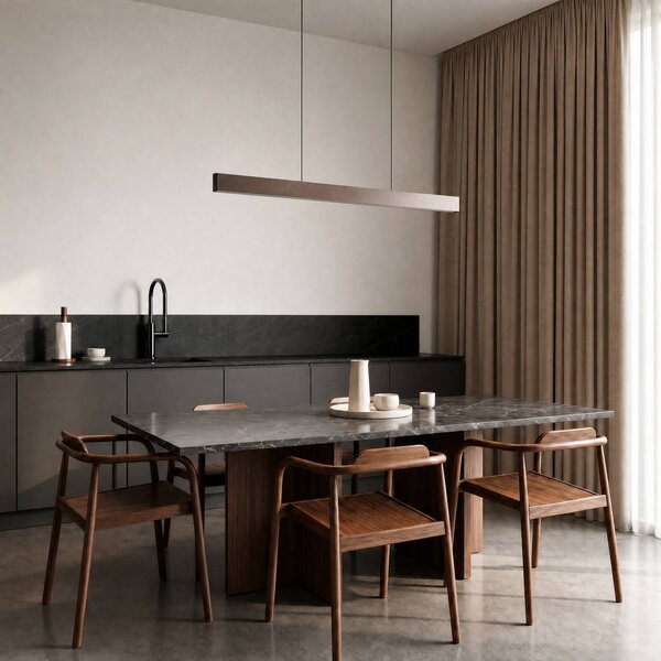 Inteligentna lampa wisząca Mylosh Lucande, możliwość ściemniania, brązowy / rdzawy, salon / jadalnia, aluminium, nowoczesny