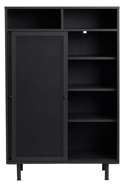 Czarna metalowa szafka z drzwiami przesuwnymi 90x140x40 cm Veep – Unique Furniture