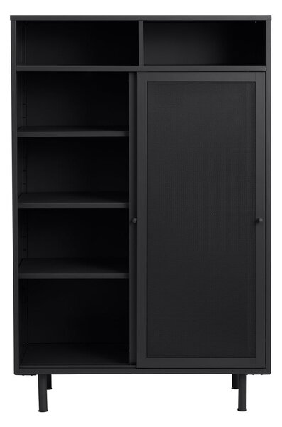 Czarna metalowa szafka z drzwiami przesuwnymi 90x140x40 cm Veep – Unique Furniture