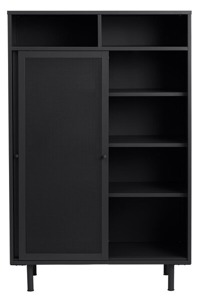 Czarna metalowa szafka z drzwiami przesuwnymi 90x140x40 cm Veep – Unique Furniture