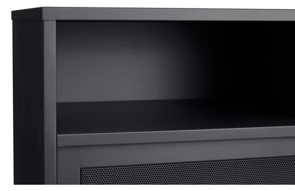 Czarna metalowa szafka z drzwiami przesuwnymi 90x140x40 cm Veep – Unique Furniture