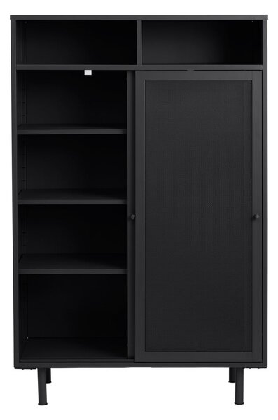 Czarna metalowa szafka z drzwiami przesuwnymi 90x140x40 cm Veep – Unique Furniture